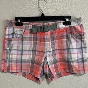 The North Face Red Plaid Women's Athletic Shorts